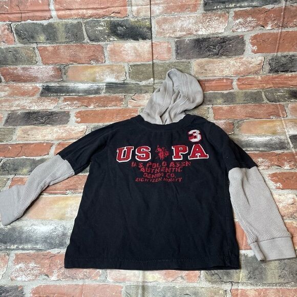 5 forĀ $25š„U.S. PoloāAssn. Grey Long Sleeve Hooded T-Shirt Sizeā5/6 - Picture 1 of 4